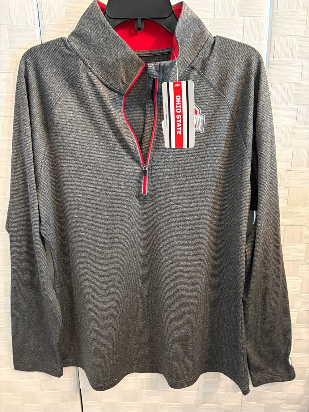 Ohio State Men's Gray Quarter-Zip Polo